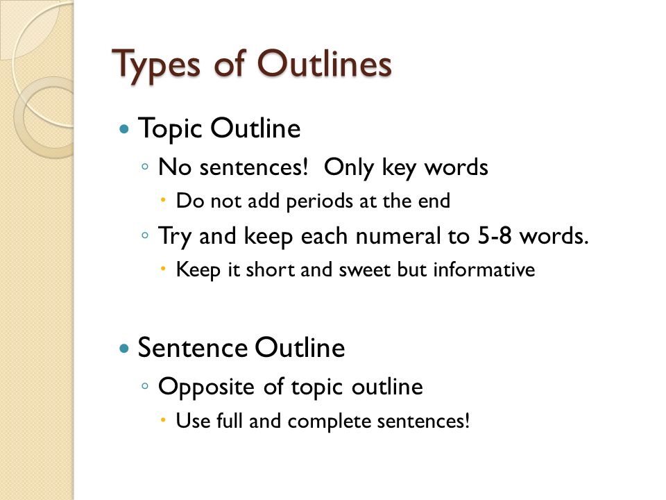 topic sentence outline topic sentence outline