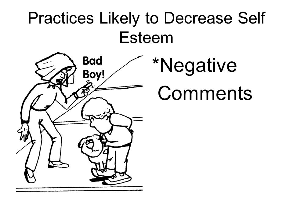 Practices Likely to Decrease Self Esteem *Negative Comments