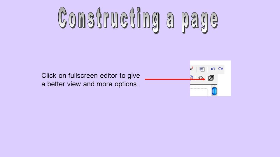 Click on fullscreen editor to give a better view and more options.
