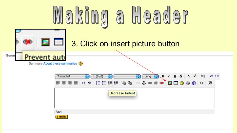 3. Click on insert picture button