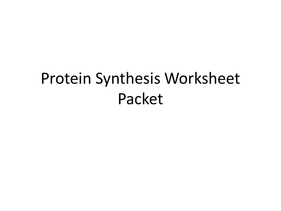 Protein synthesis worksheet