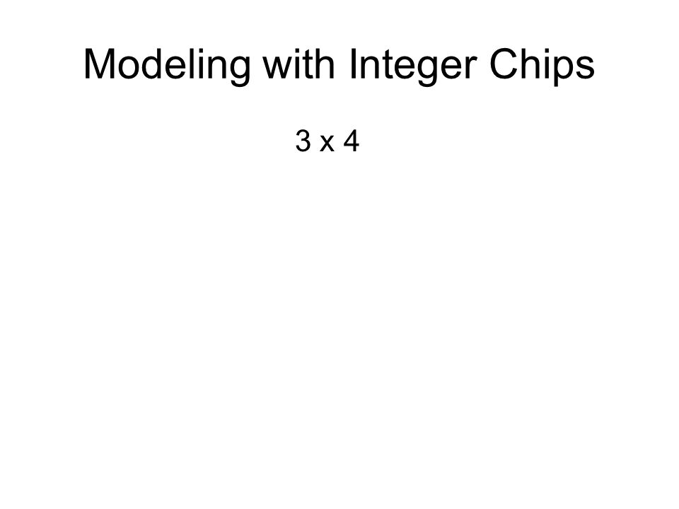 Modeling with Integer Chips 3 x 4