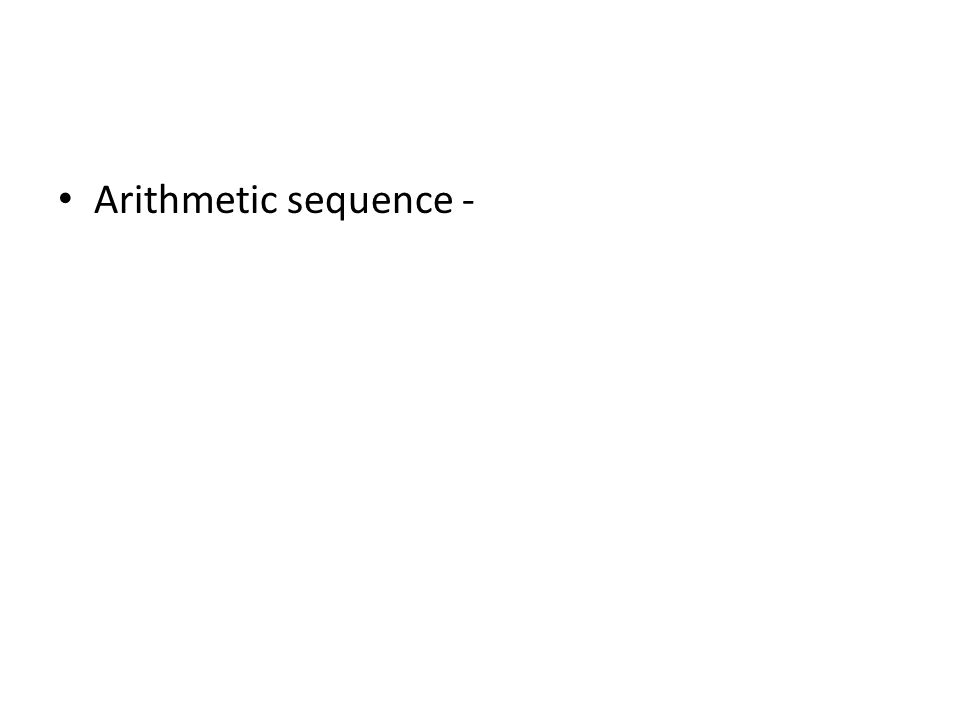 Arithmetic sequence -