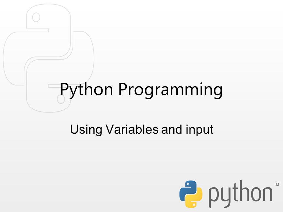 Python Programming Using Variables and input