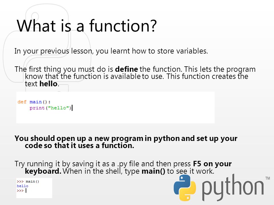 What is a function. In your previous lesson, you learnt how to store variables.