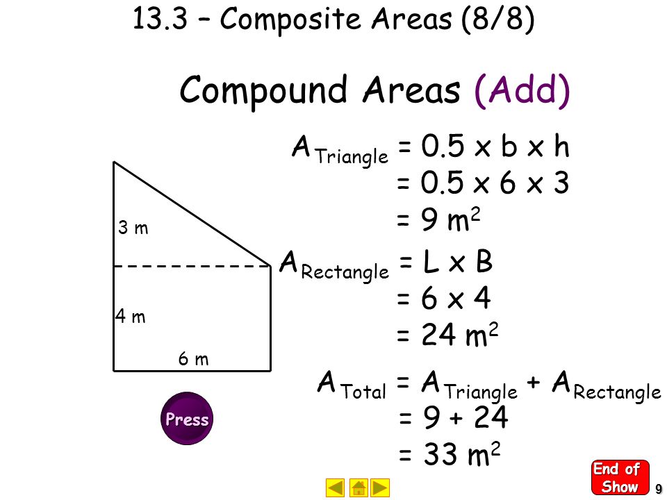 8 Triangle Areas (7/8) 20cm 7cm A B C D X  End of Slide
