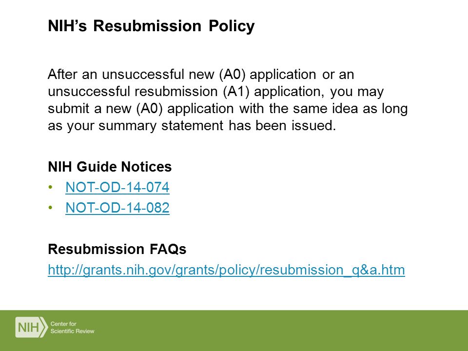nih cover letter resubmission nih cover letter resubmission