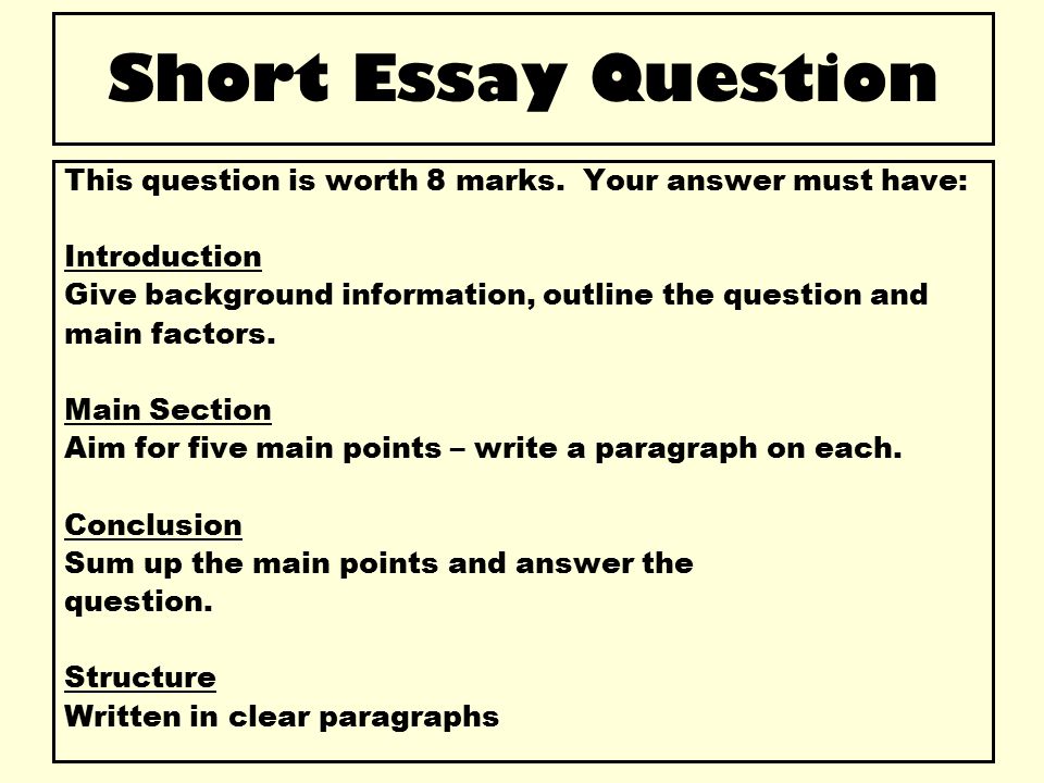 short essay outline