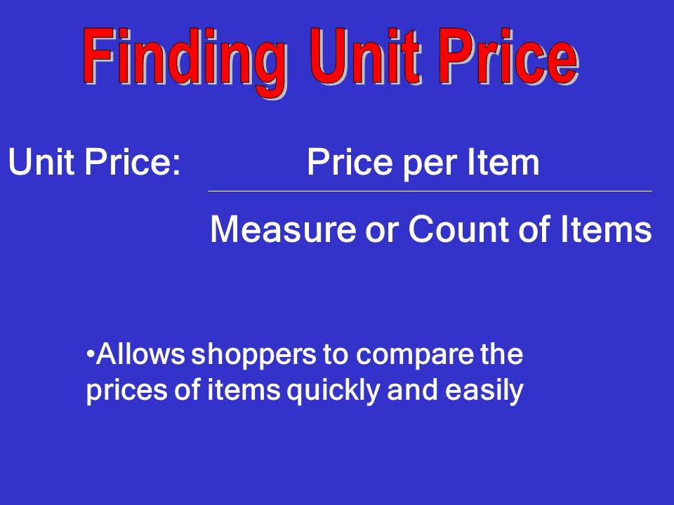a unit price