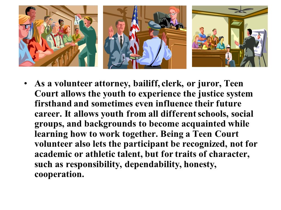 Choice of teen court