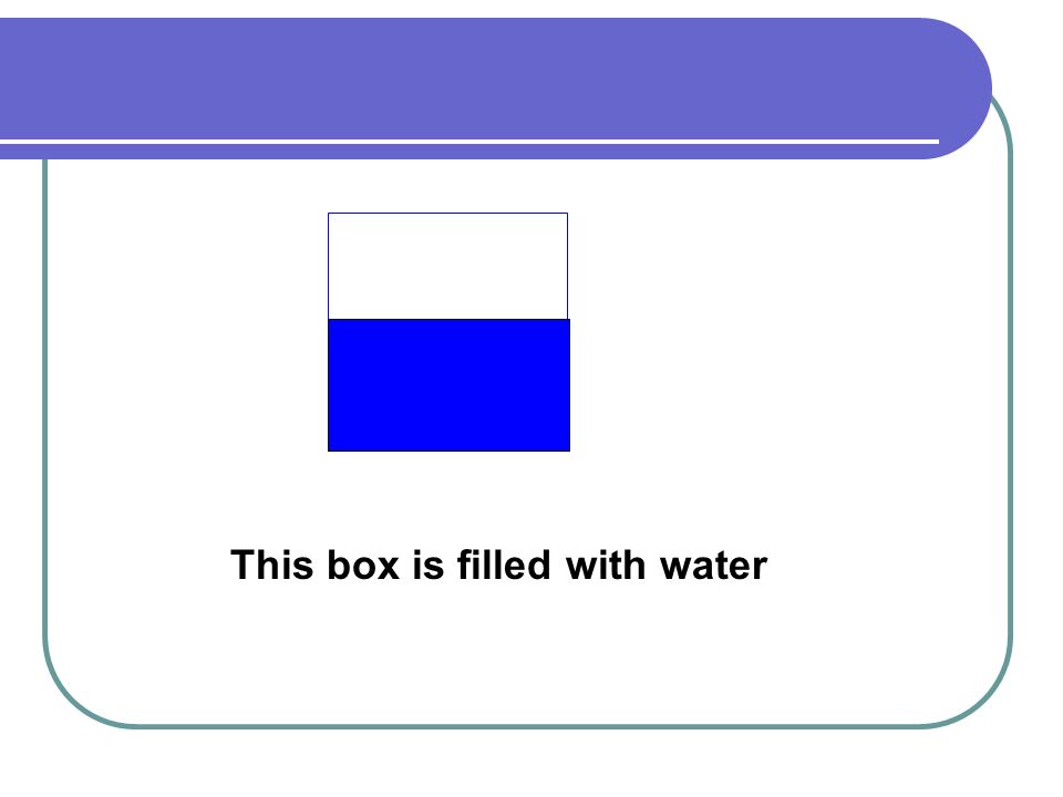 This box is filled with water