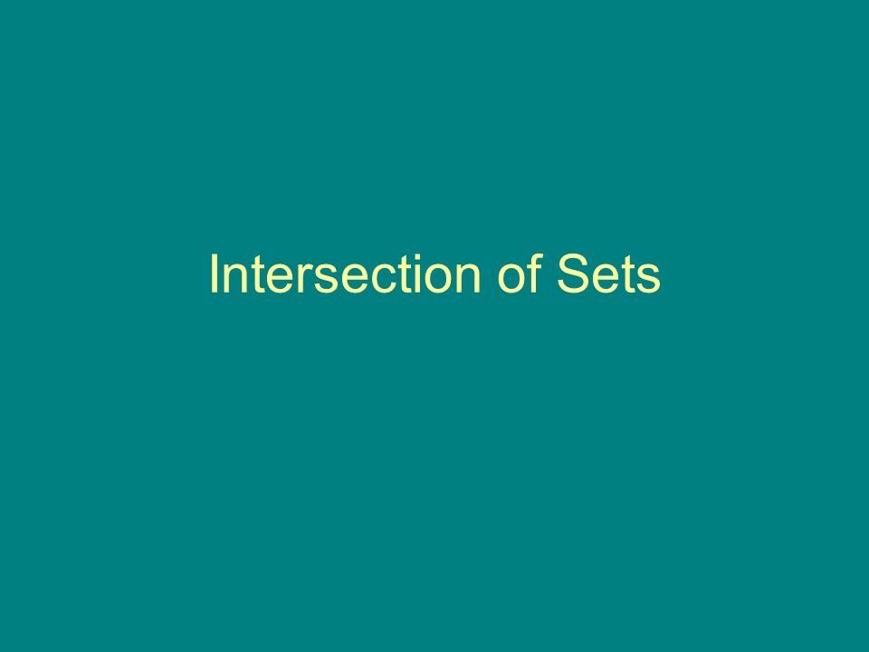 Intersection of Sets