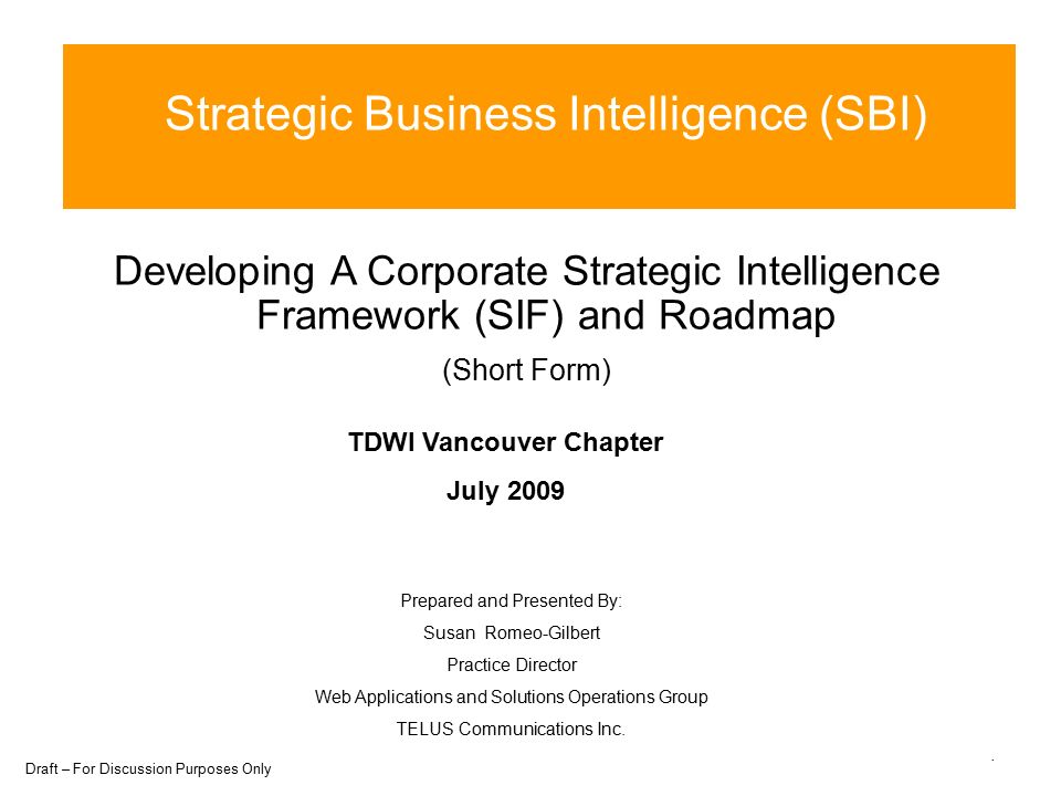 draft for discussion purposes only 1 strategic business director short form