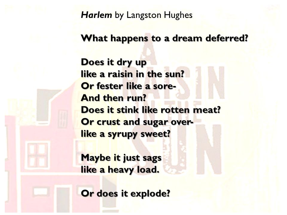 personal response to harlem by langston Analysis of dream deferred by langston hughes dreams are the driving force of america today every person has some sort of dreams and or goals. personal response to harlem by langston Analysis of dream deferred by langston hughes dreams are the driving force of america today every person has some sort of dreams and or goals.