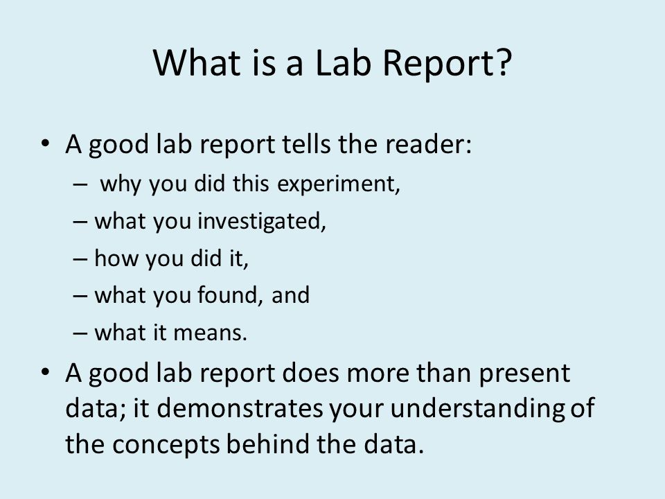How to write a good science report