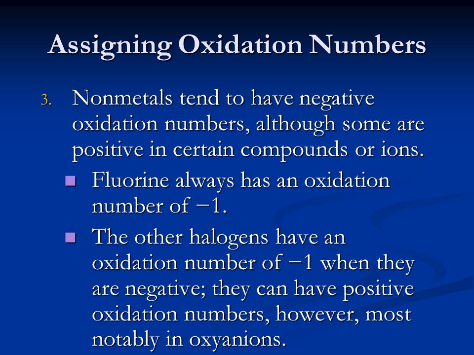 assign oxidation numbers assign oxidation numbers