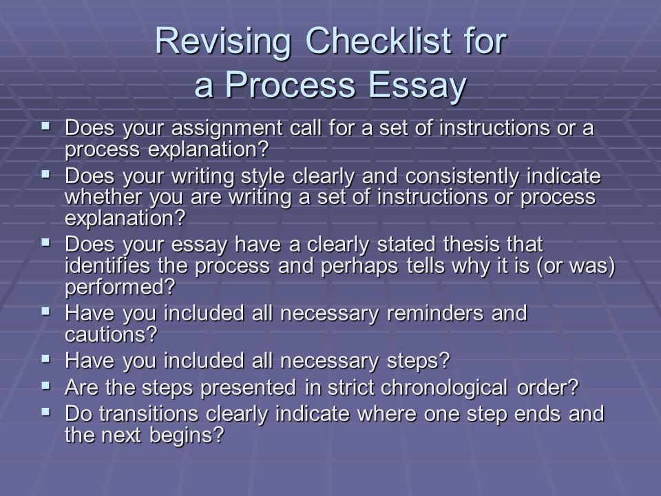 A Process Essay