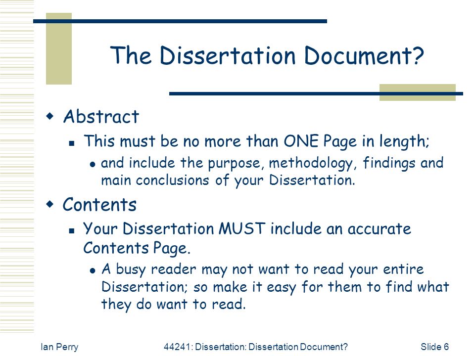 Dissertation Word Length