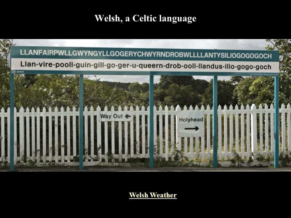 Welsh, a Celtic language Welsh Weather
