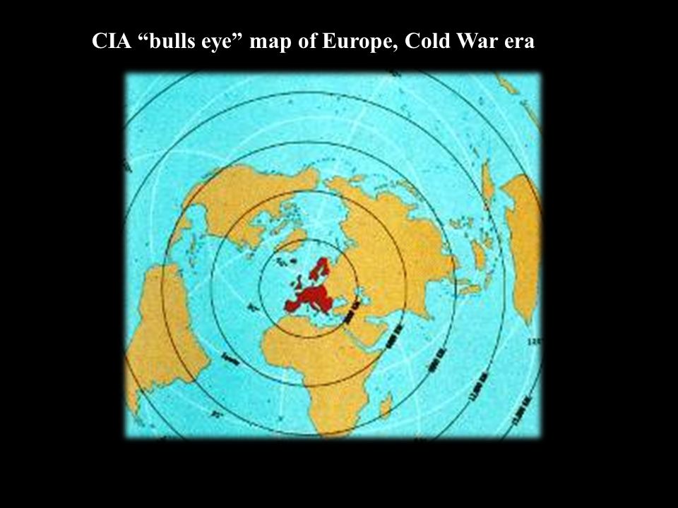 CIA bulls eye map of Europe, Cold War era
