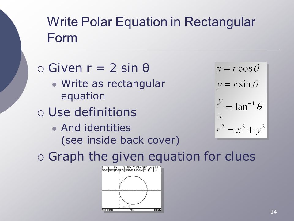 intro to polar coordinates lesson 6 5a 2 points on a plane write equation in polar form