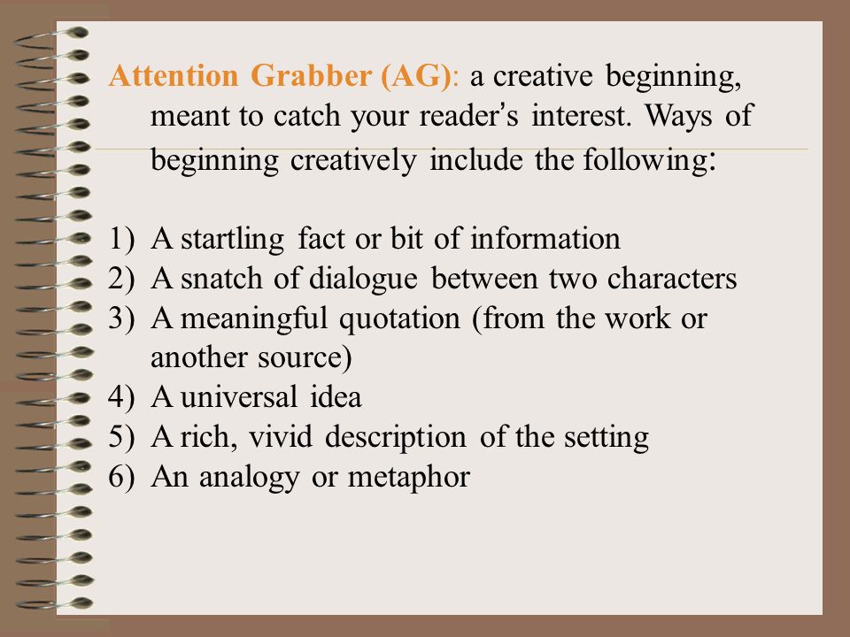Good Grabbers For An Essay