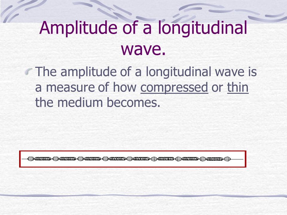 Amplitude of a longitudinal wave.
