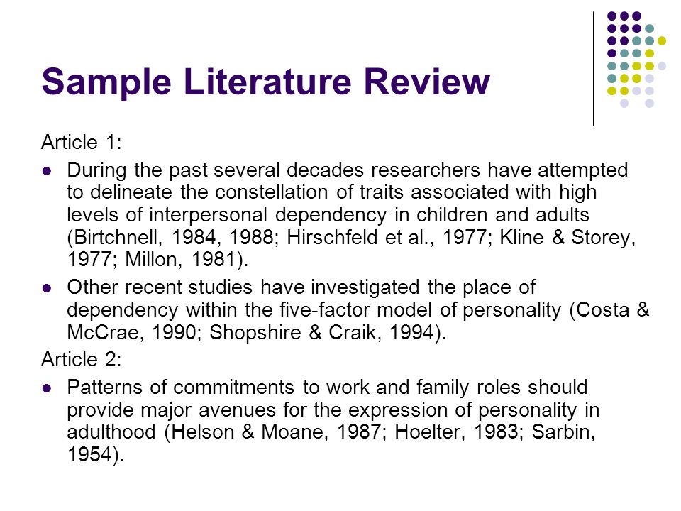 examples of literature review papers