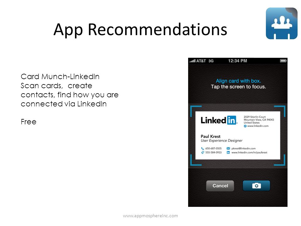 App Recommendations   Card Munch-LinkedIn Scan cards, create contacts, find how you are connected via LinkedIn Free