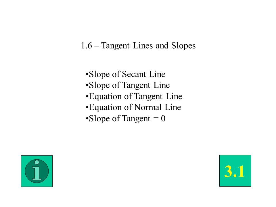 1 6 Tangent Lines And Slopes Slope Of Secant Line 1 6 Tangent Lines And Slopes Slope Of Secant Line Equation Normal 0 3