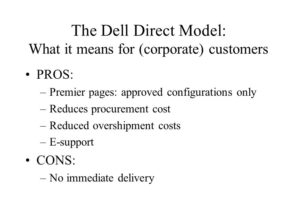 dells direct sales model Direct model - the direct model why did dell fail update while at the same time not upsetting its direct sales force dell also overestimated its ability to. dells direct sales model Direct model - the direct model why did dell fail update while at the same time not upsetting its direct sales force dell also overestimated its ability to.