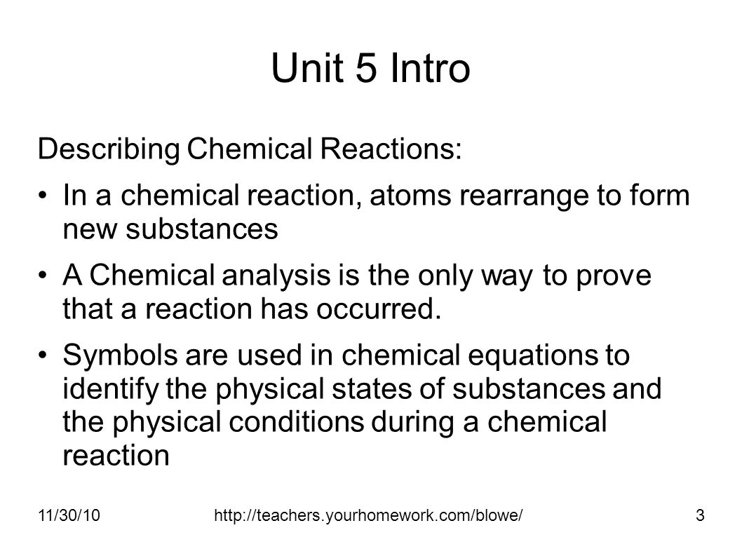 analysis of a chemical reaction analysis of a chemical reaction