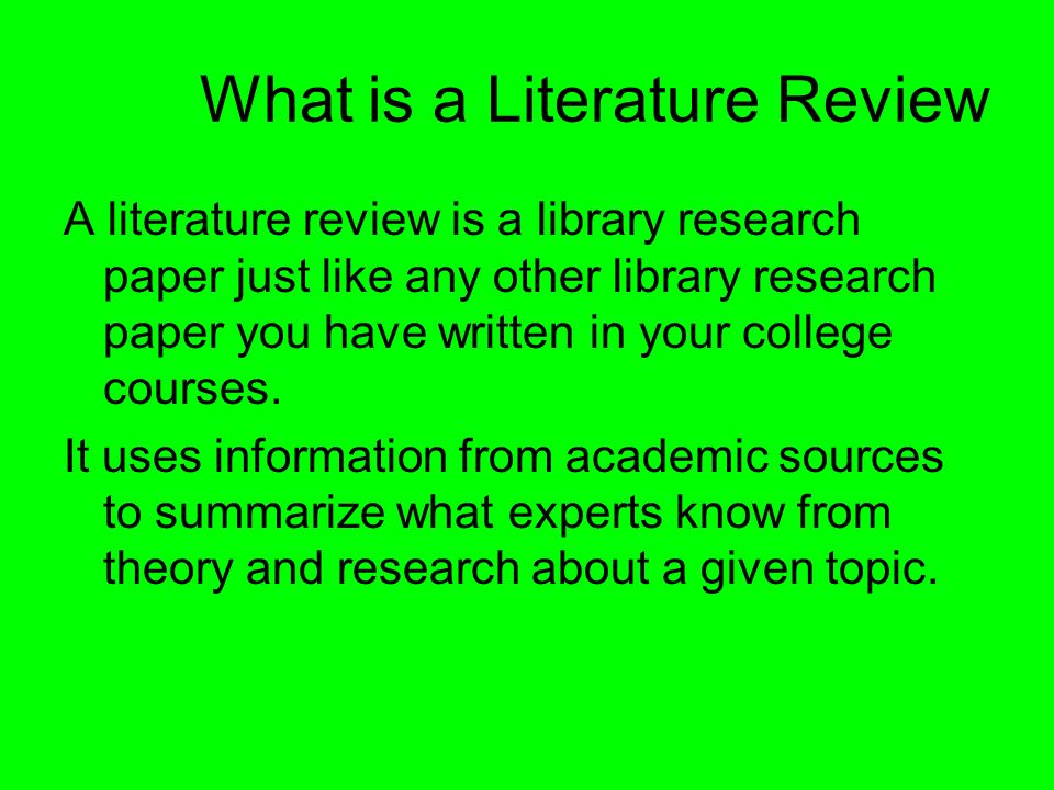 literature review of research methods literature review of research methods