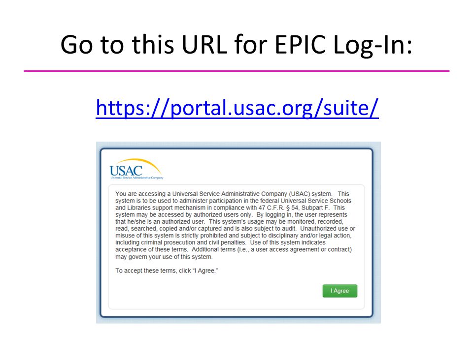 Go to this URL for EPIC Log-In: