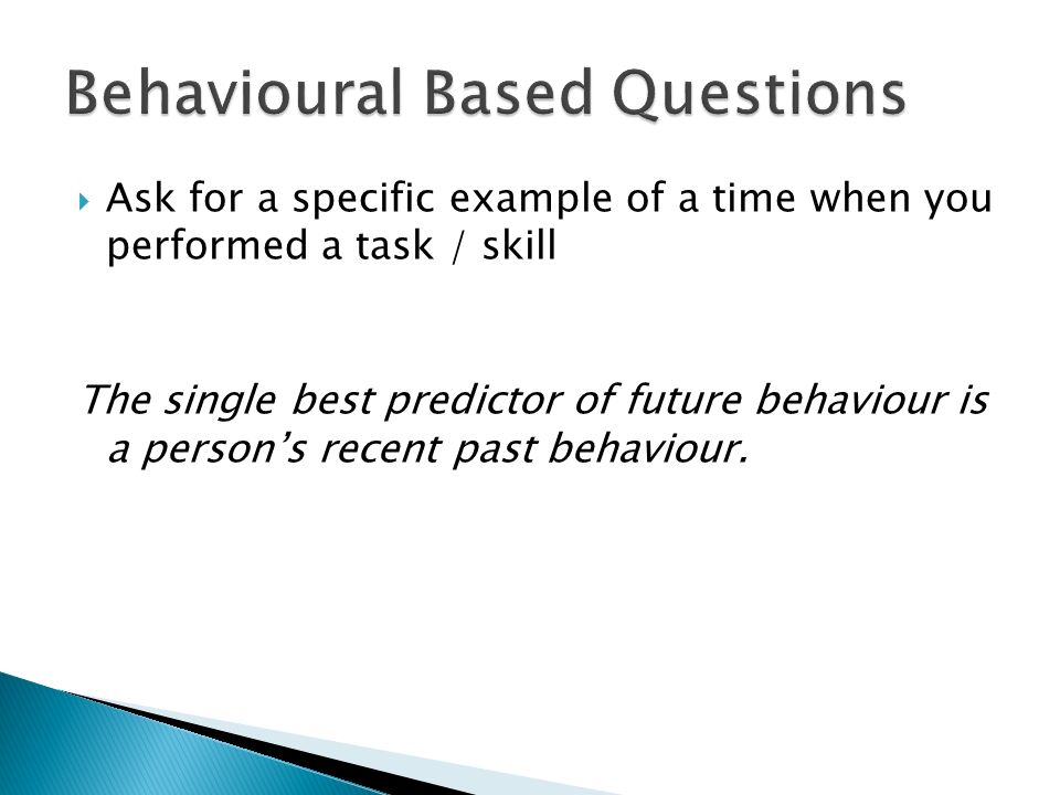 behaviour based interview