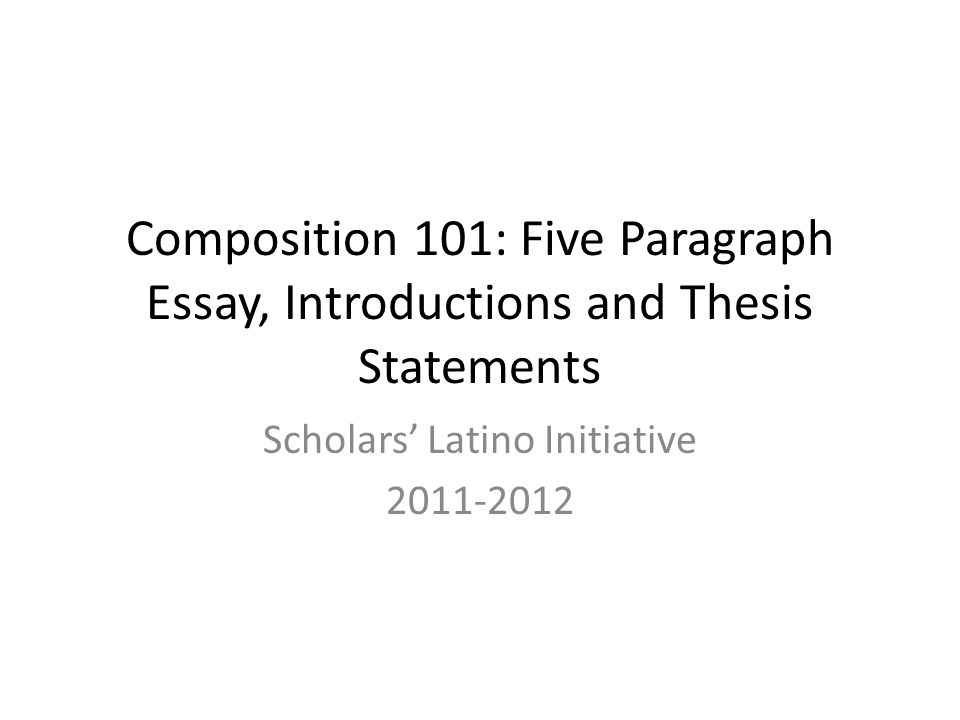one paragraph essay format