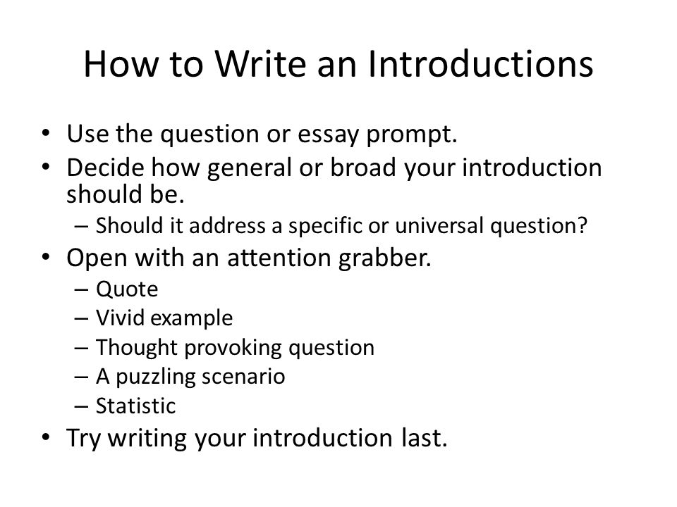 How To Write A Easy Essay