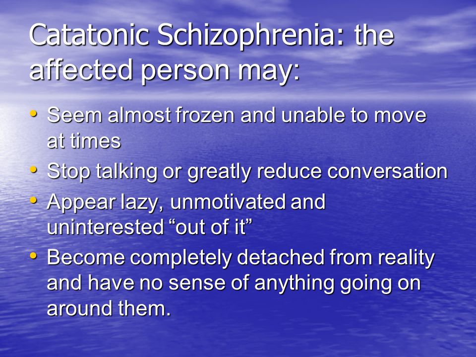 catatonic schizophrenia