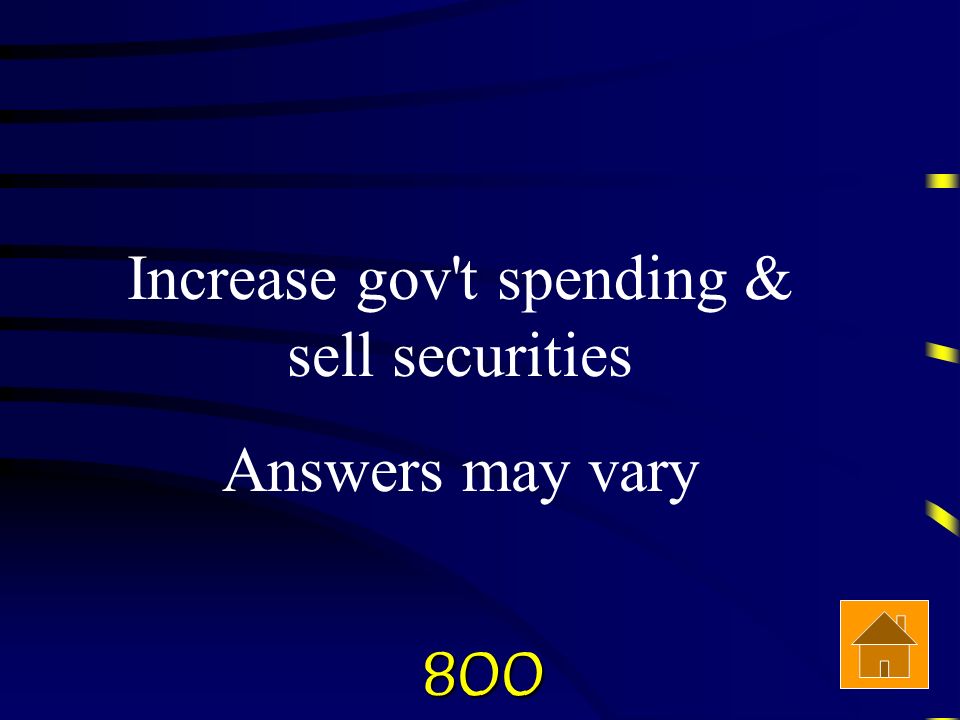 800 Check Answer Give an example of Fiscal and monetary policies counteracting each other