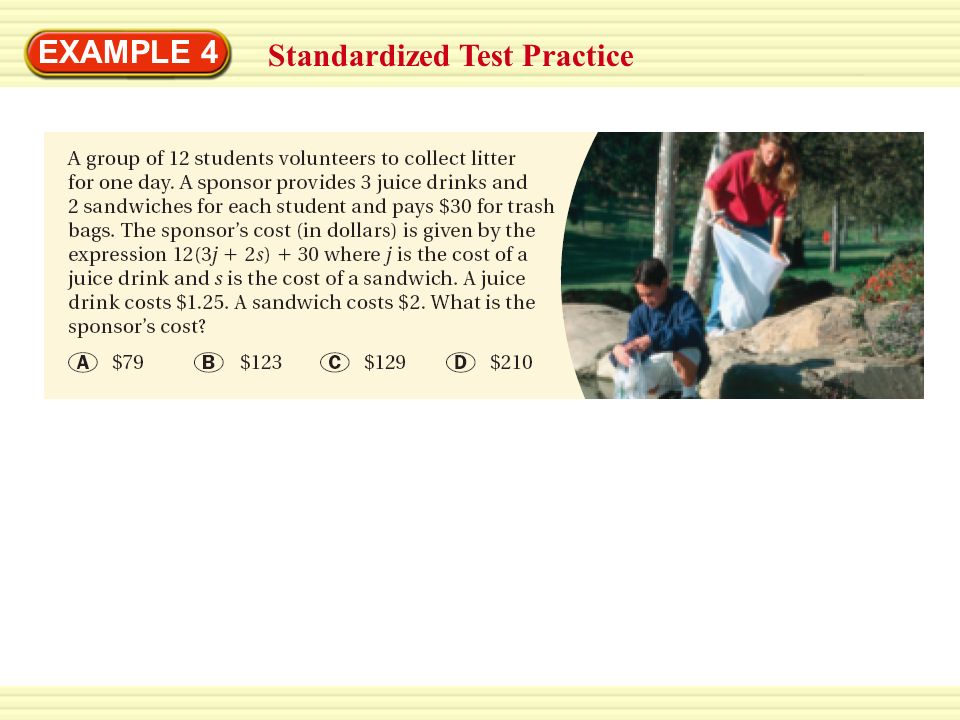 Standardized Test Practice EXAMPLE 4