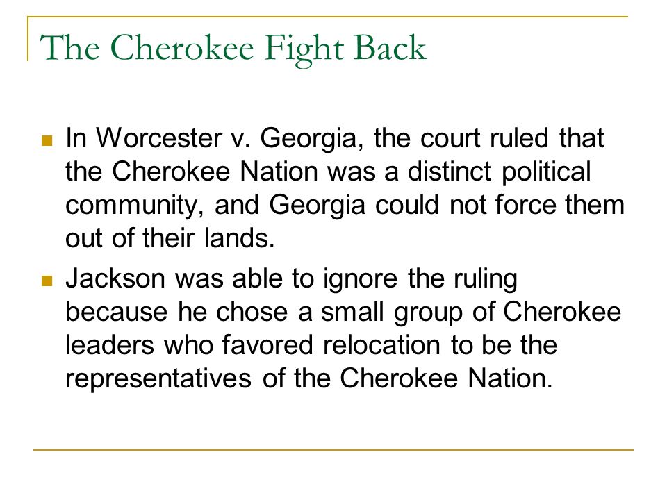 The Cherokee Fight Back In Worcester v.