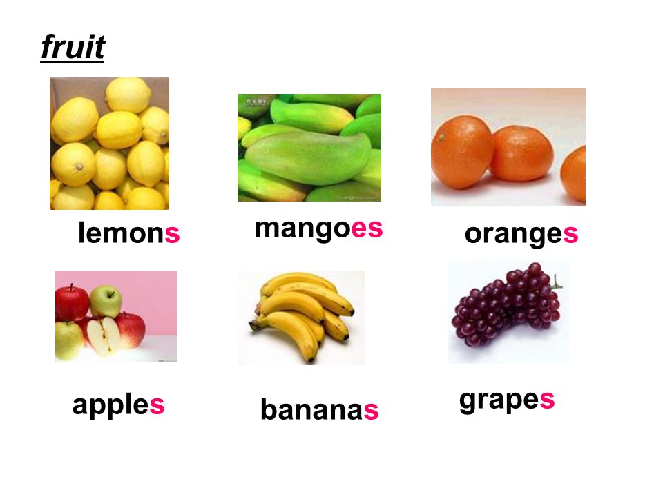 fruit lemons mangoes oranges apples bananas grapes