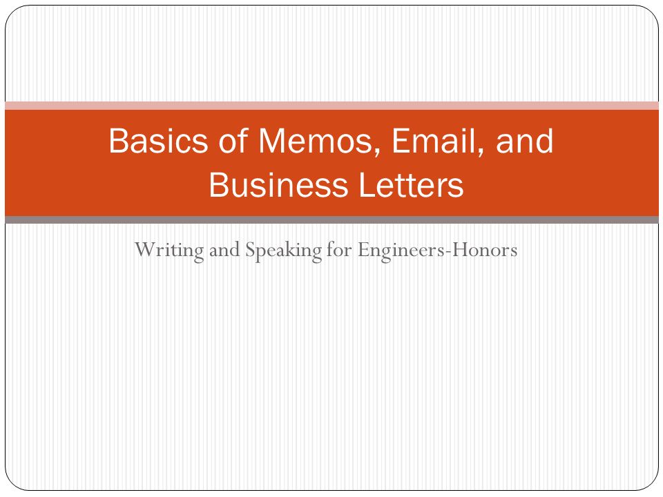 how to write an engineering memo
