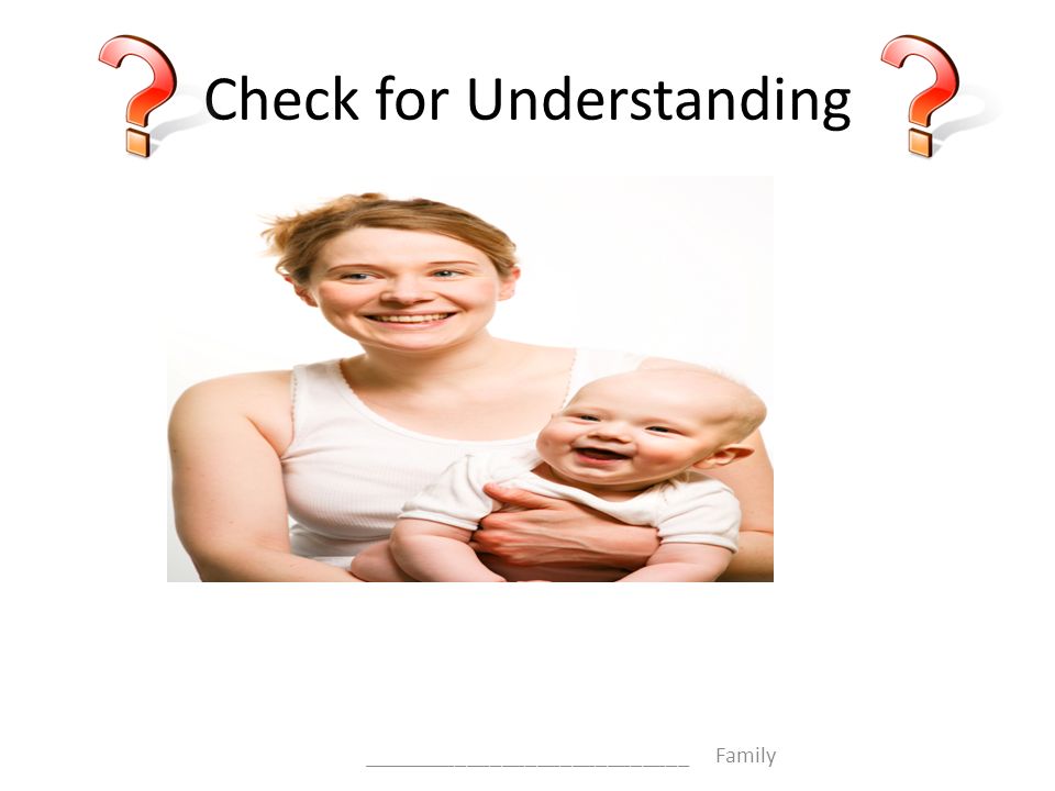 Check for Understanding ____________________________ Family