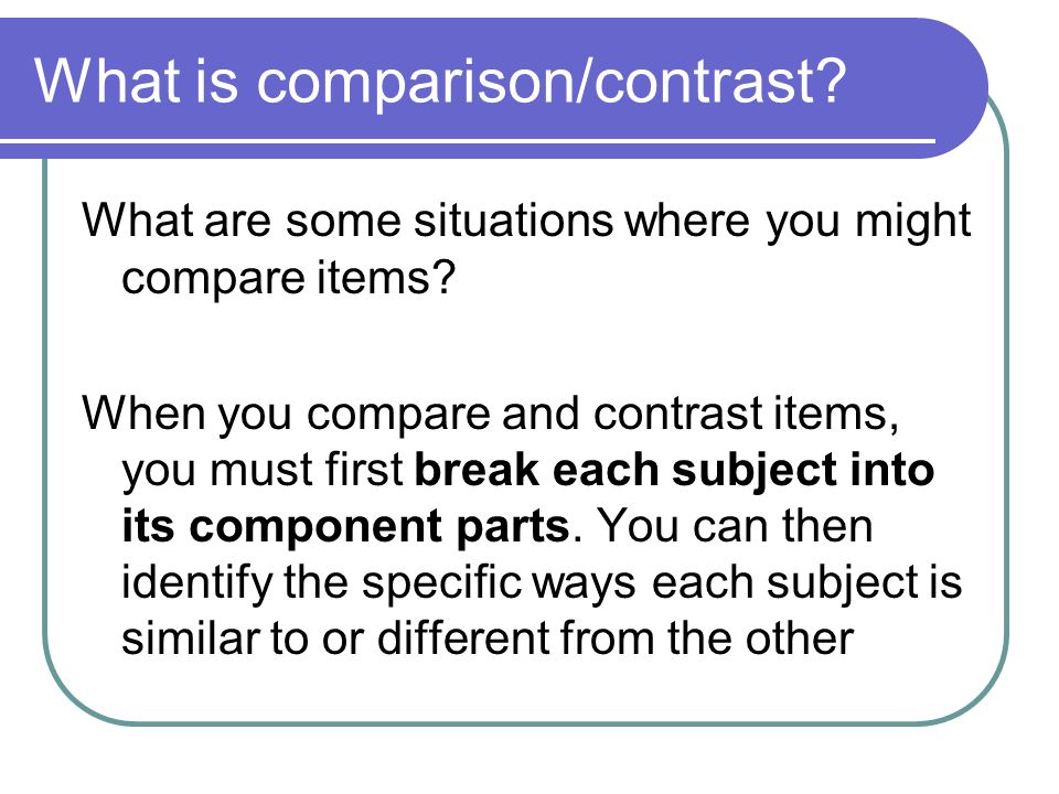 Effective comparison and contrast essay