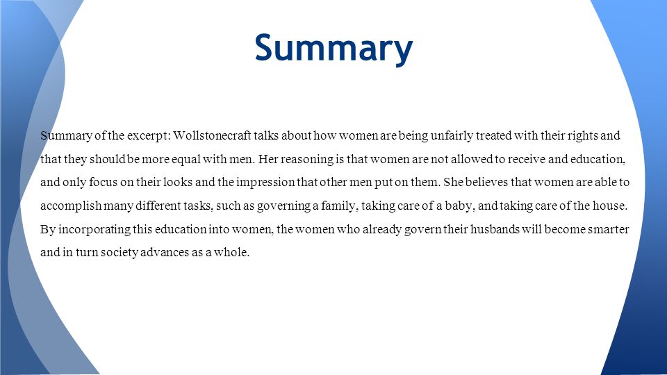 A Vindication Of The Rights Of Women Essay