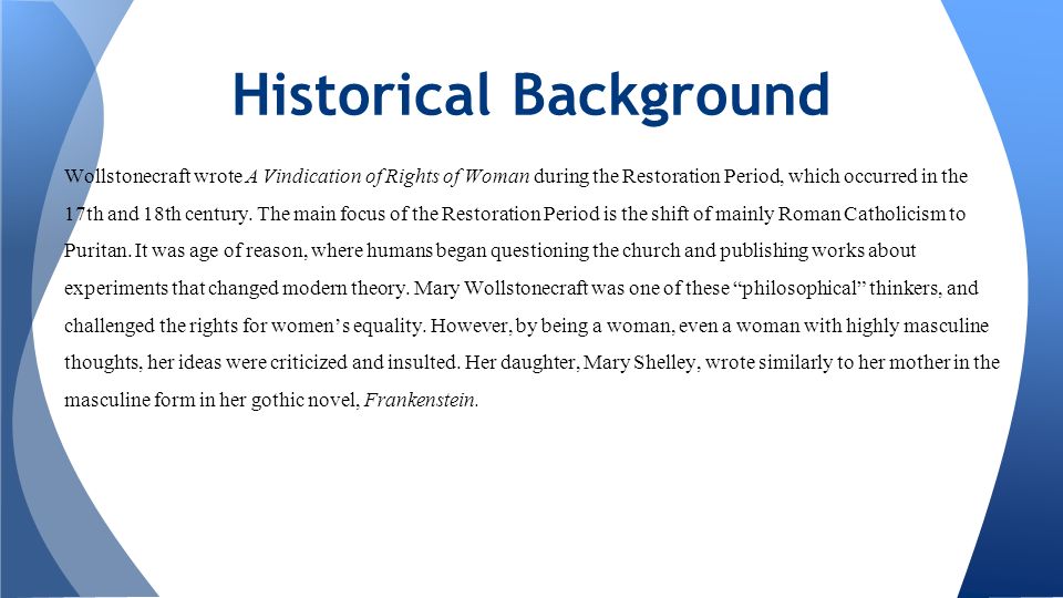 A Vindication Of The Rights Of Women Essay