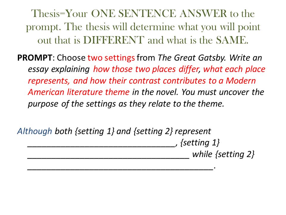 How To Write A Thesis Sentence