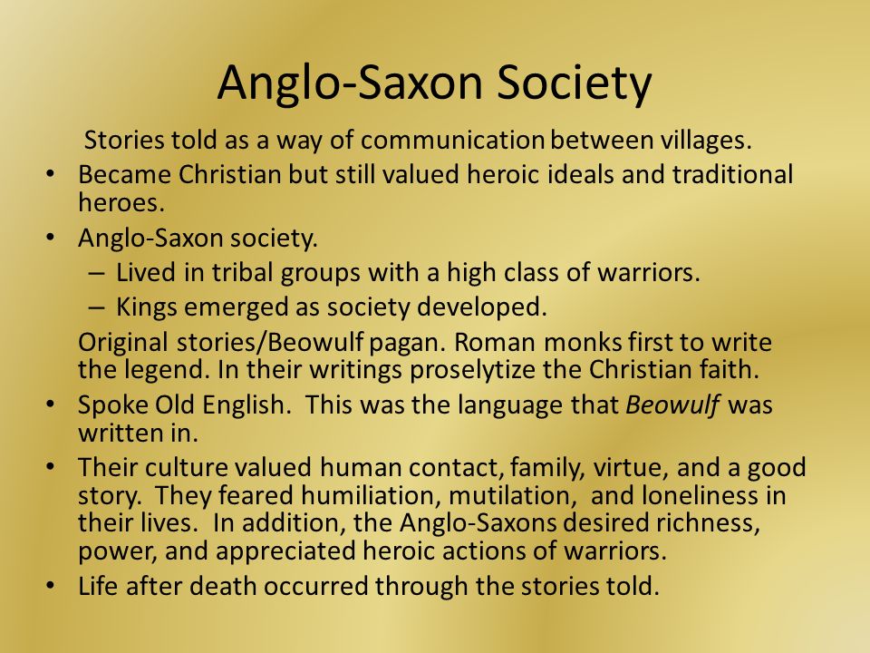 beowulf anglo saxon culture Below you will find three outstanding thesis statements / paper topics for beowulf that can be used the value system in anglo-saxon culture as presented in beowulf. beowulf anglo saxon culture Below you will find three outstanding thesis statements / paper topics for beowulf that can be used the value system in anglo-saxon culture as presented in beowulf.