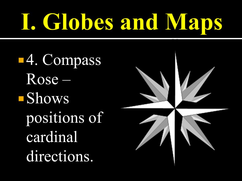  4. Compass Rose –  Shows positions of cardinal directions.